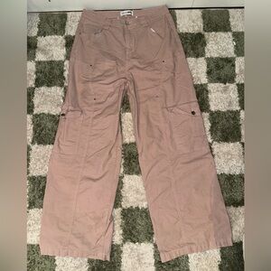 Fashion Nova Women's Cargo Pants in Dusty Rose